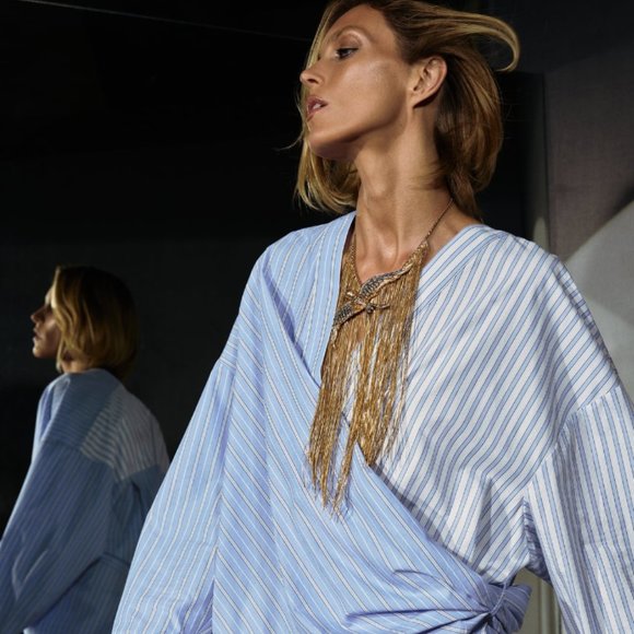 NWT - Zara Poplin Wrap Shirt - Picture 1 of 3